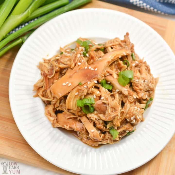 Keto Shredded Crock Pot Teriyaki Chicken - Low Carb Yum