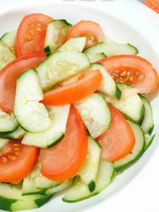 Keto Cucumber Tomato Salad with Vinegar Story
