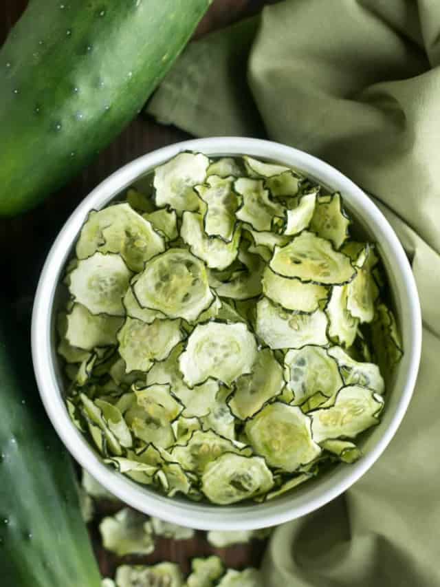 homemade cucumber chips with salt and vinegar