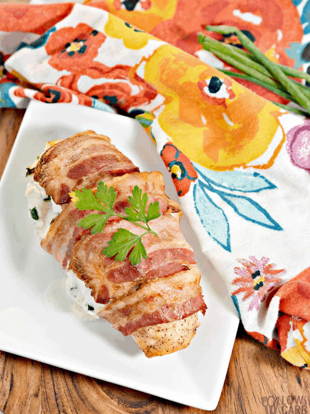 BACON-WRAPPED CREAM CHEESE STUFFED CHICKEN STORY - Low Carb Yum