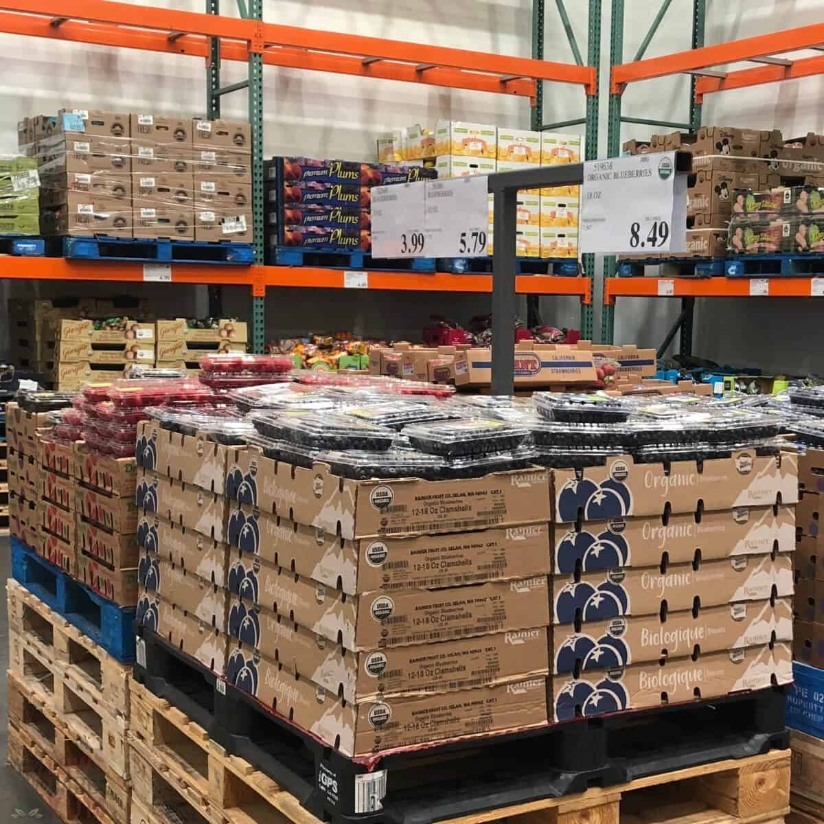 boxes of berries and produce in bulk