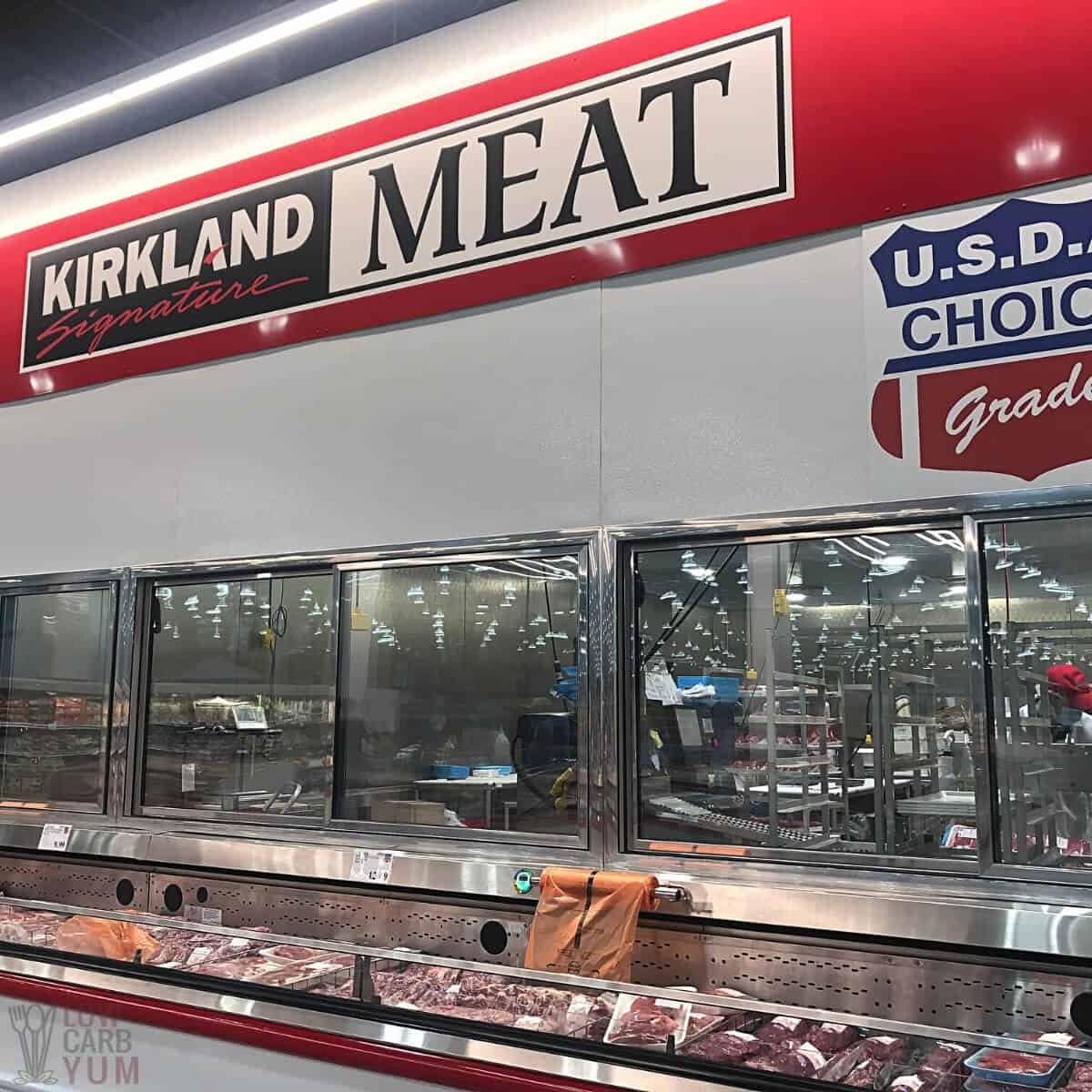 meat aisle at a bulk grocery store