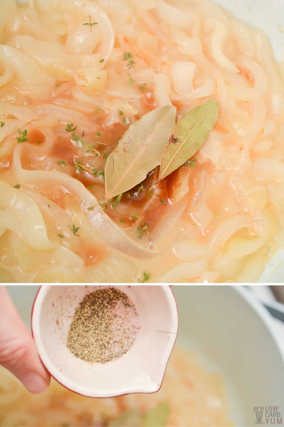 seasoning the onion soup