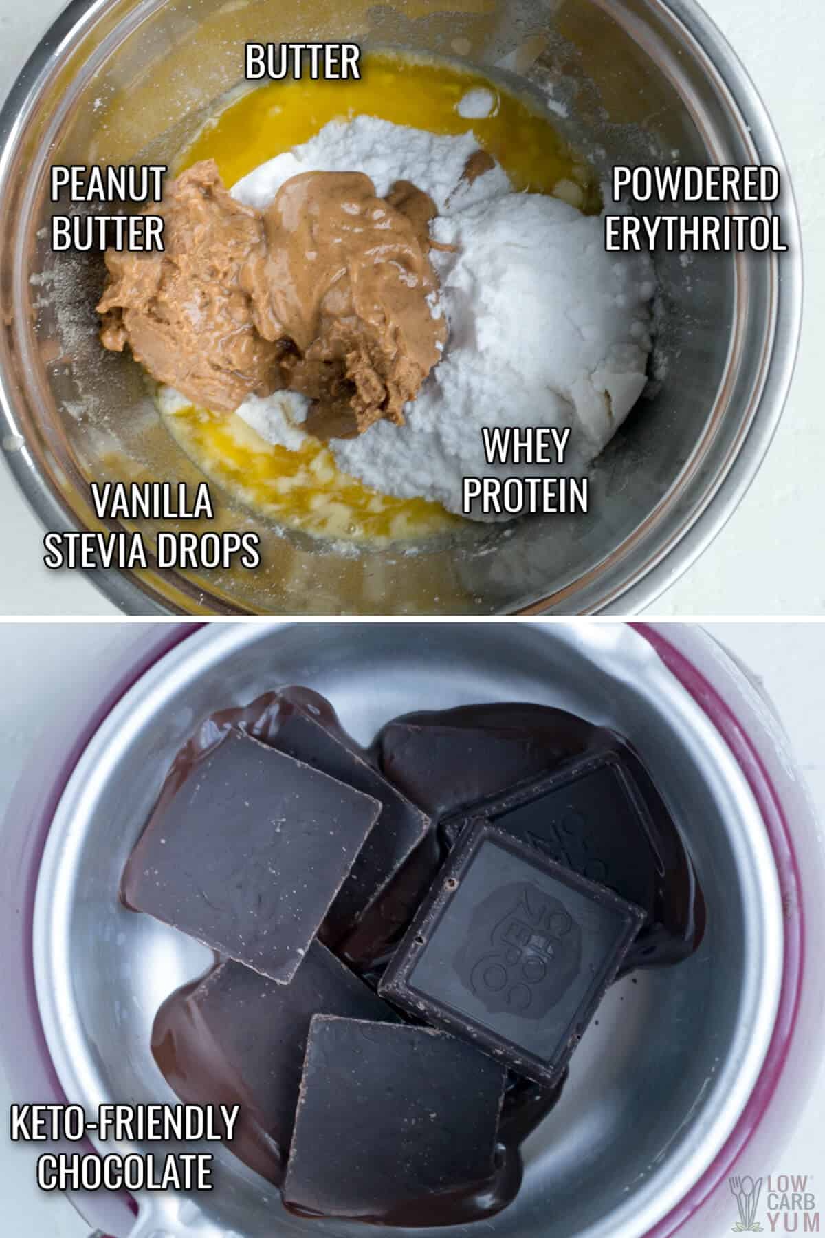 ingredients for keto peanut butter cups