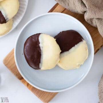 keto black and white cookies featured image