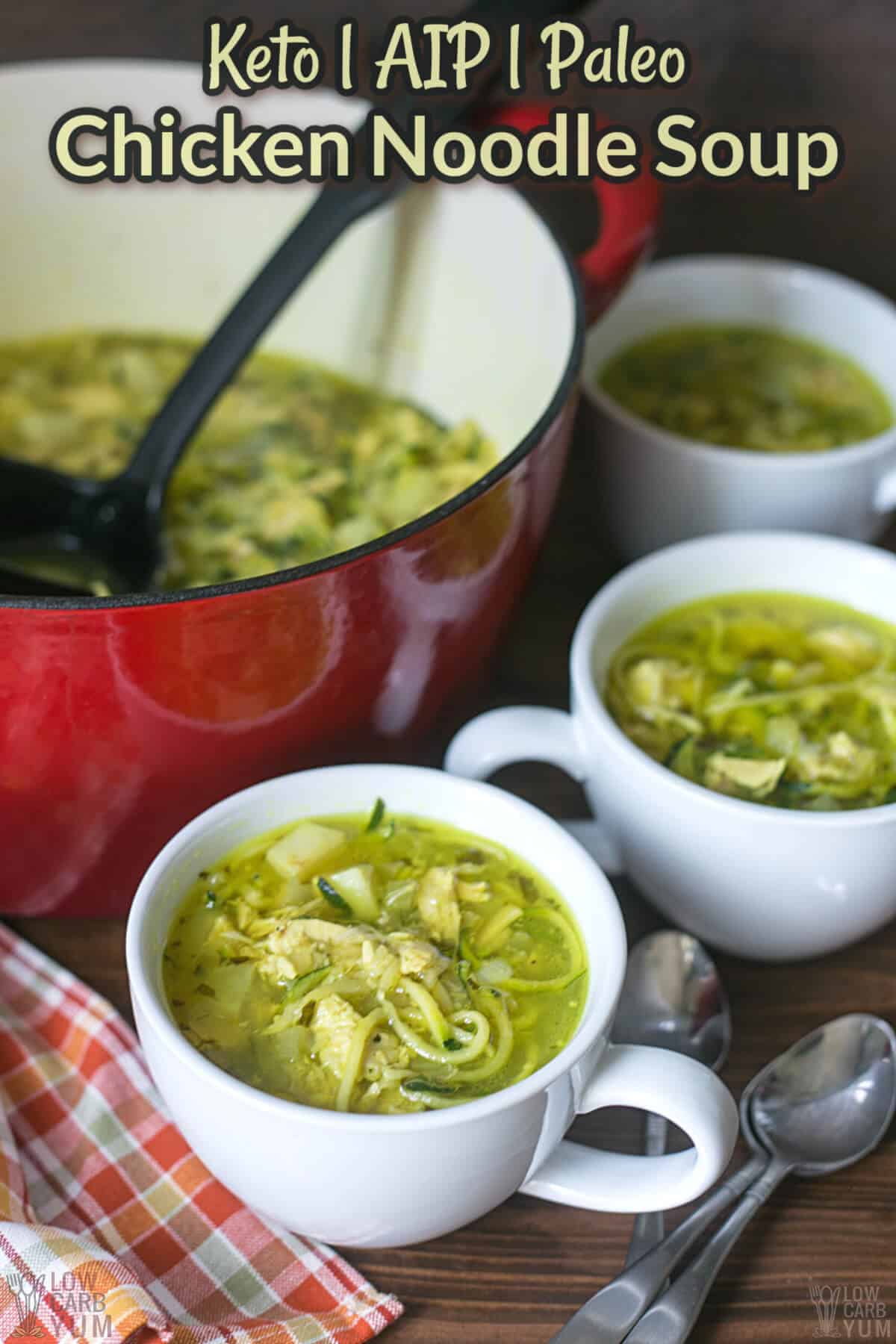 keto chicken noodle soup cover image