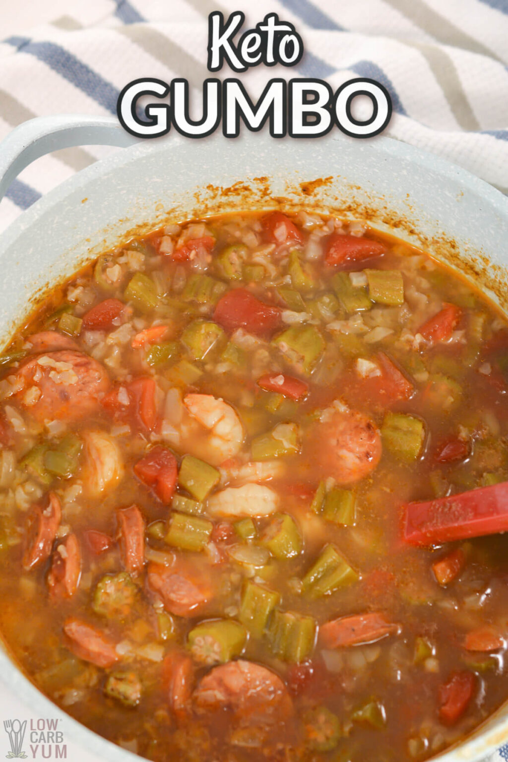 Keto Gumbo With Shrimp and Sausage With Shrimp and Sausage Low Carb Yum