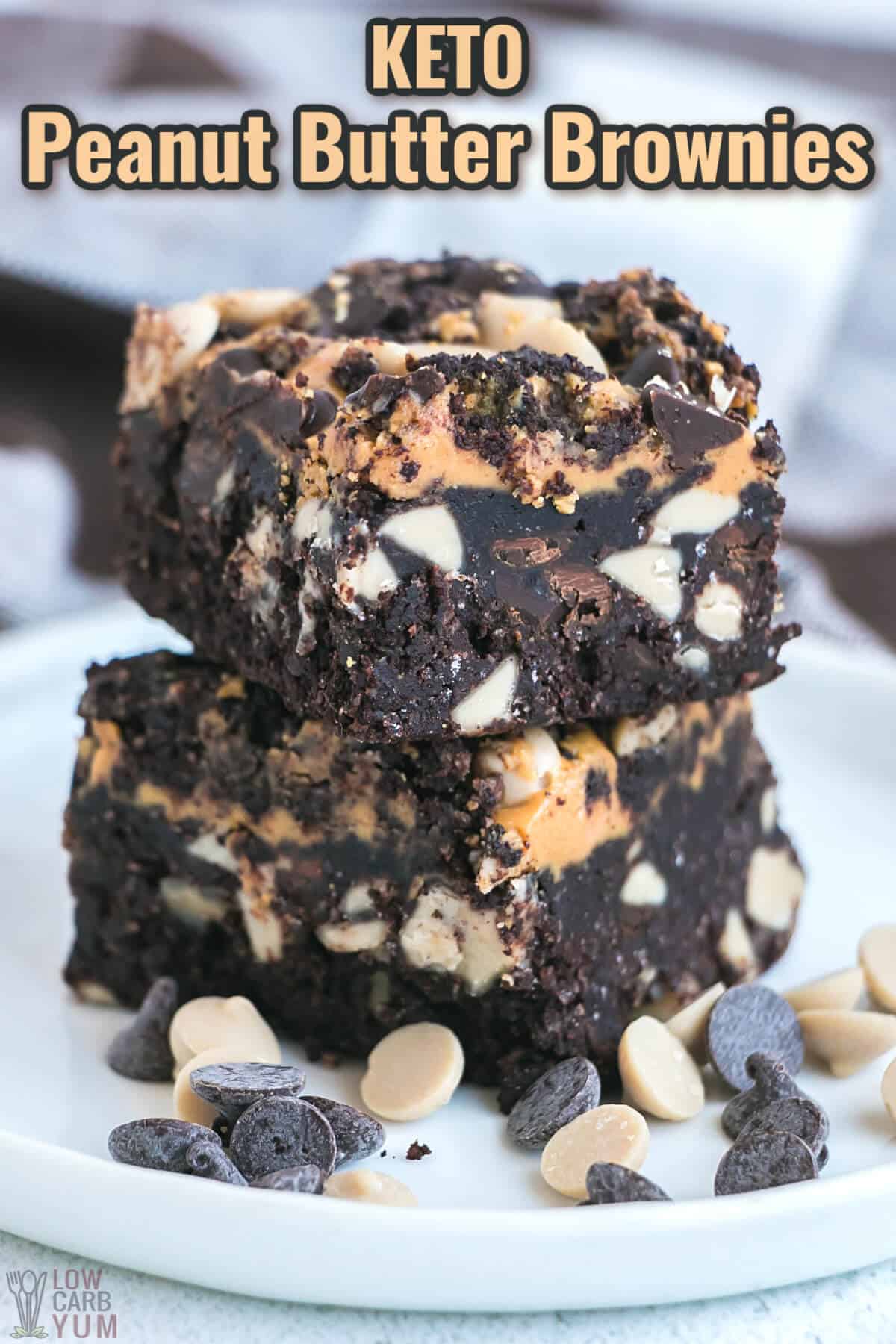 keto peanut butter brownies stacked cover image