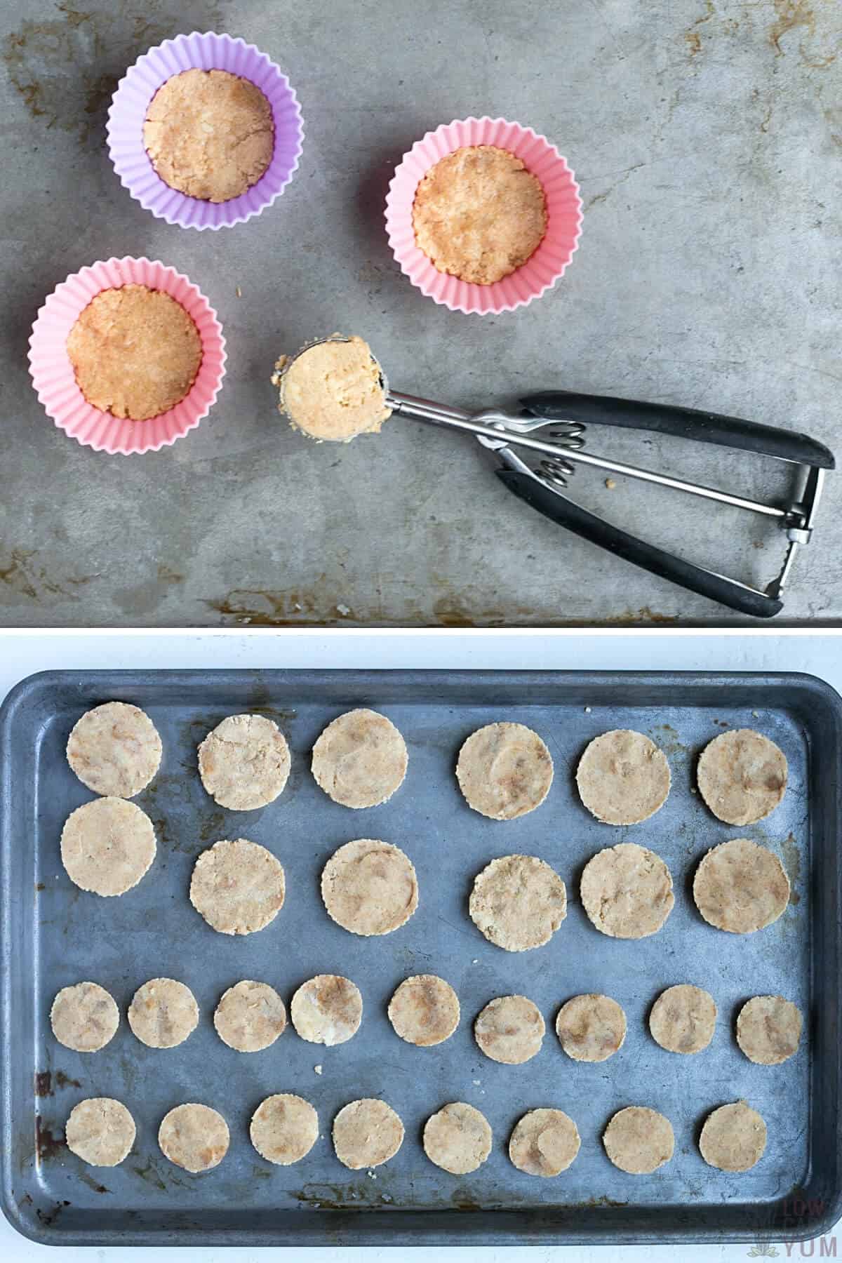 molding the filling in silicone cupcake liners