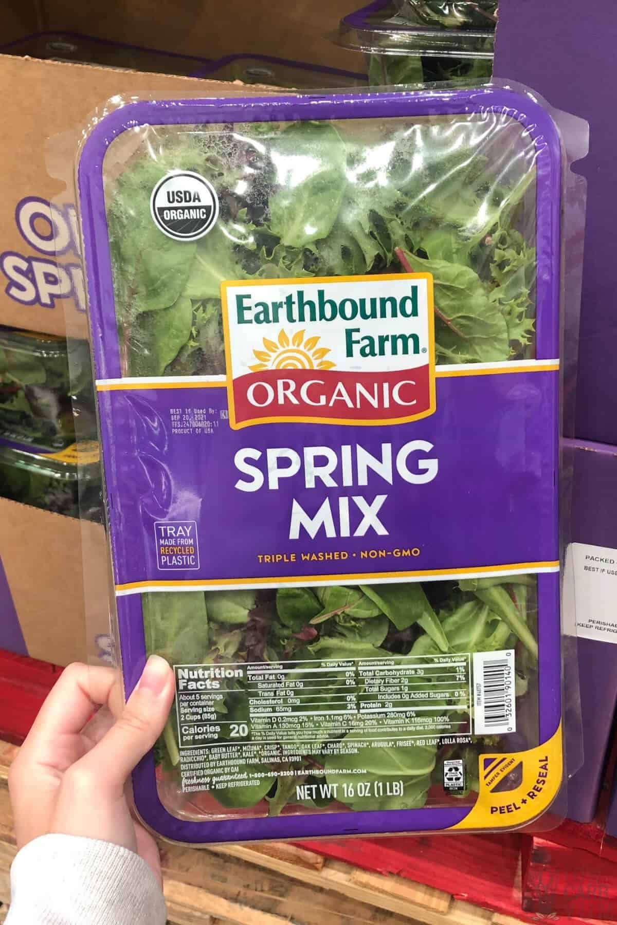 organic spring mix lettuce