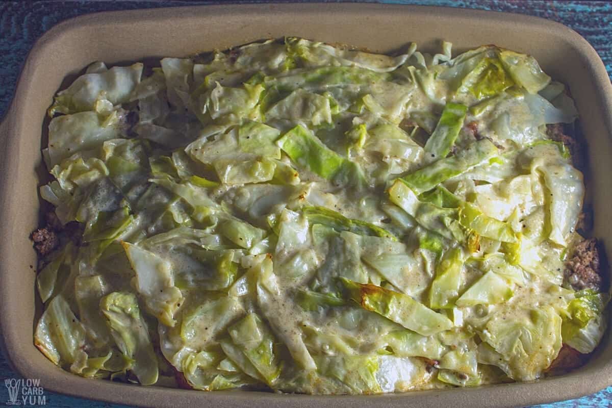 baked cabbage ground beef casserole