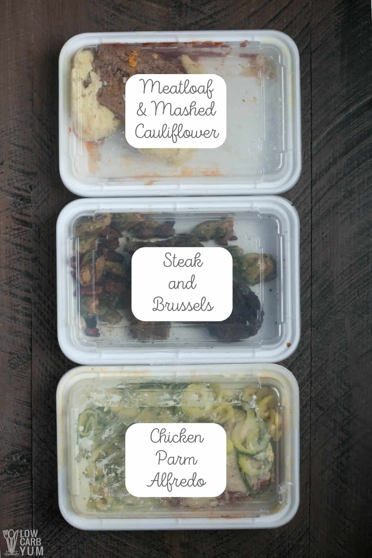 keto frozen meals in storage containers