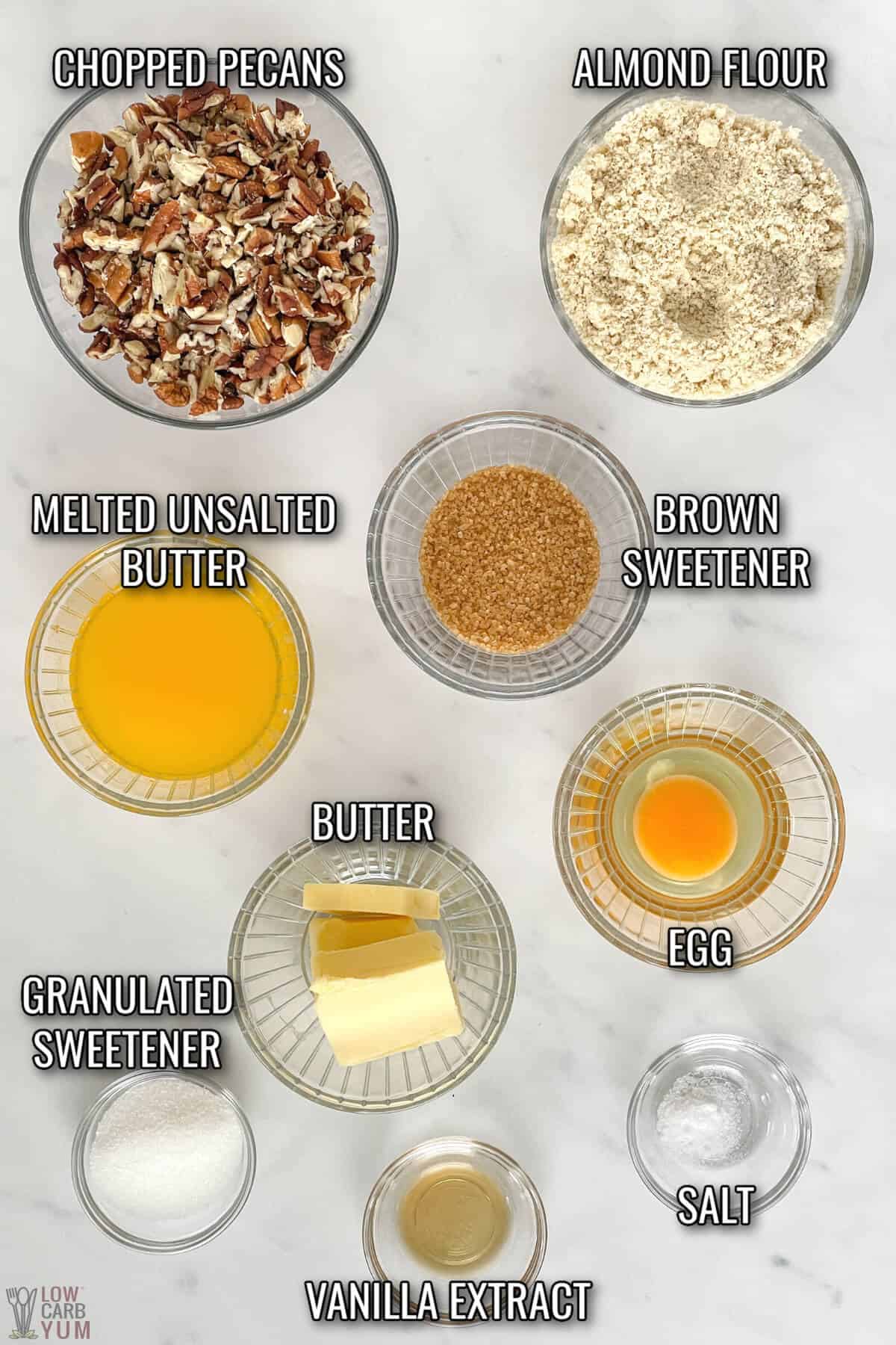 ingredients for pecan pie bars