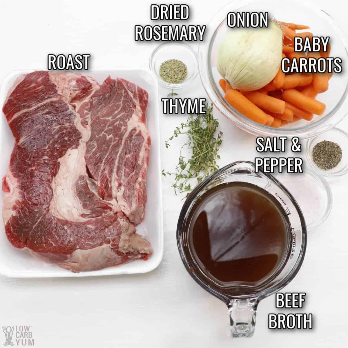 ingredients for keto pot roast recipe