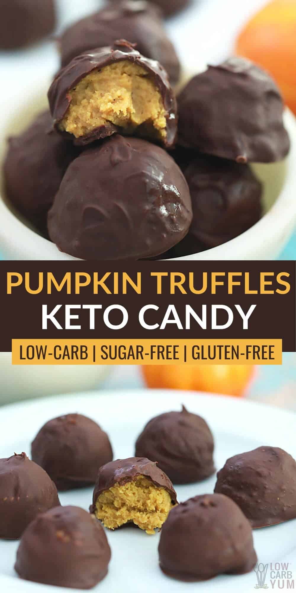 pumpkin truffles keto candy pinterest image