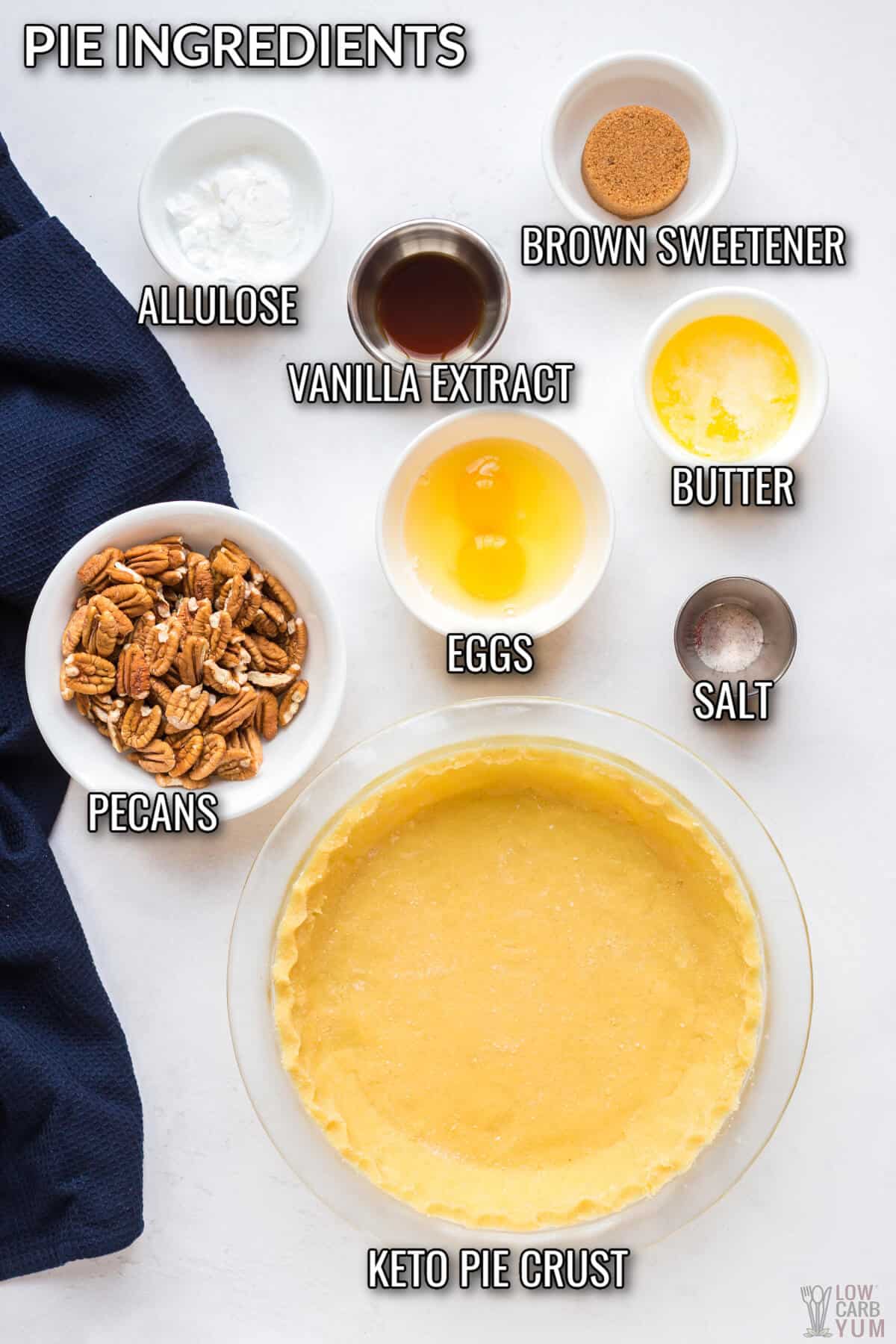 sugar free keto pecan pie ingredients