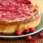 baked cranberry swirl cheesecake