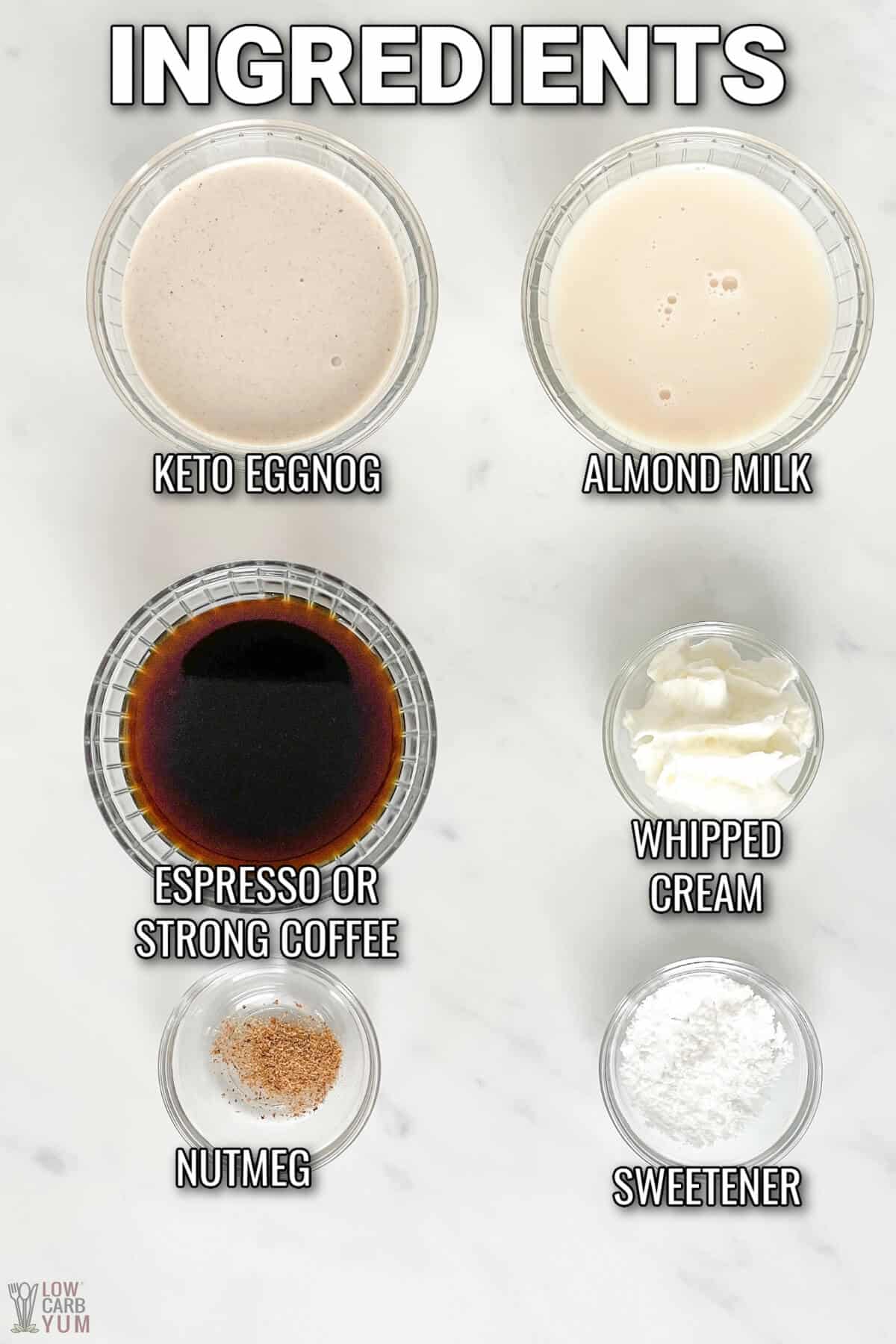 ingredients needed for the eggnog latte recipe