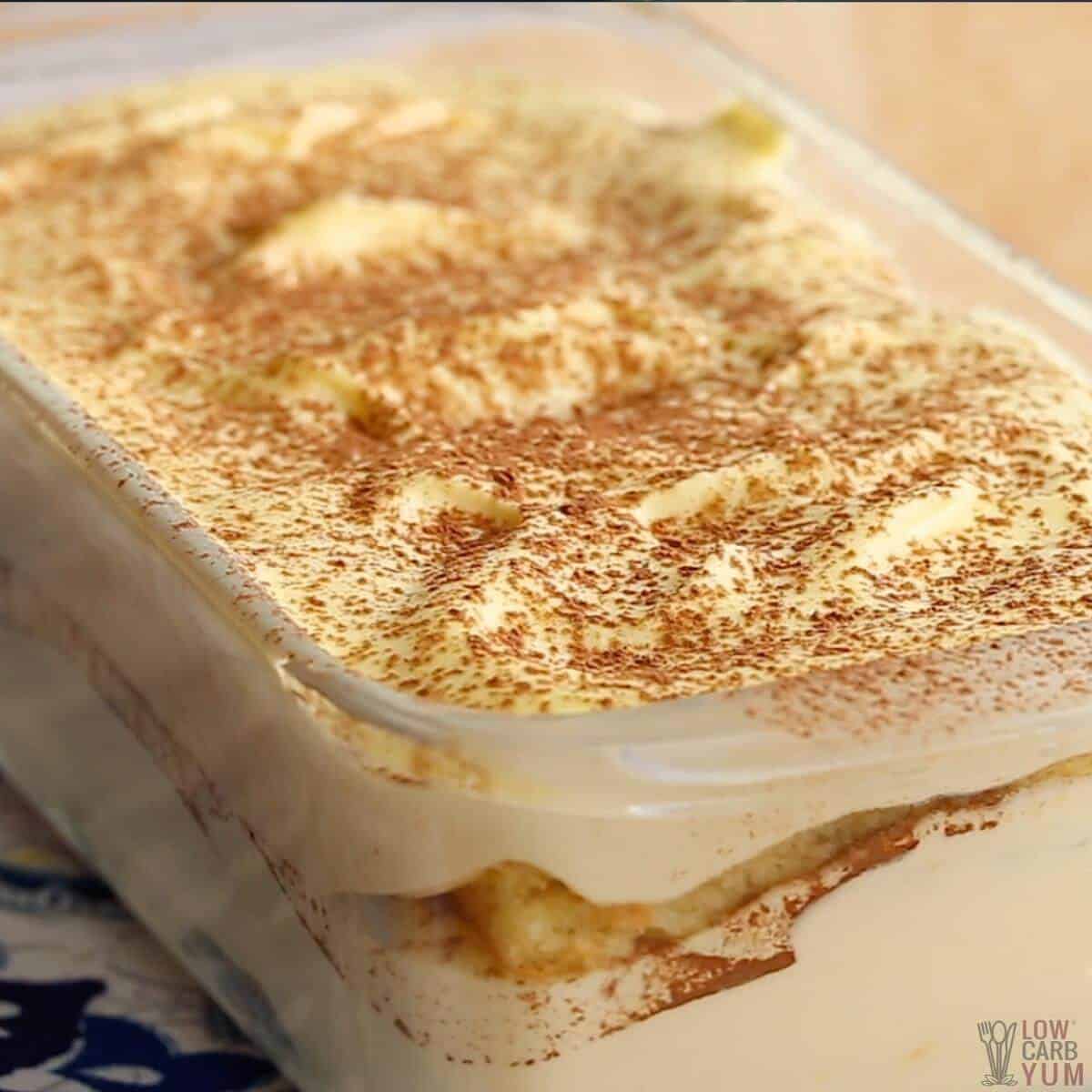 tiramisu in glass pan