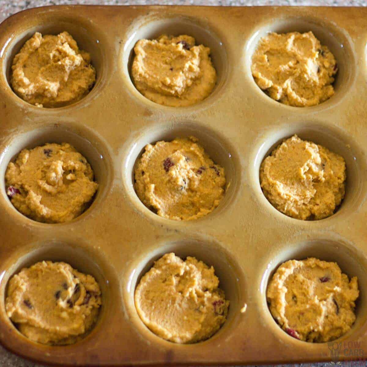 unbaked muffins in pan