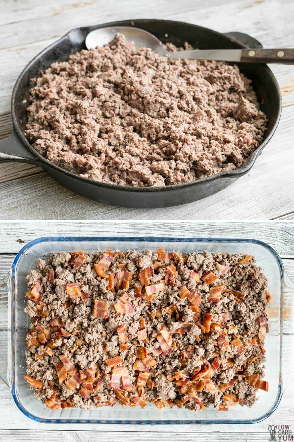 preparing meat for casserole