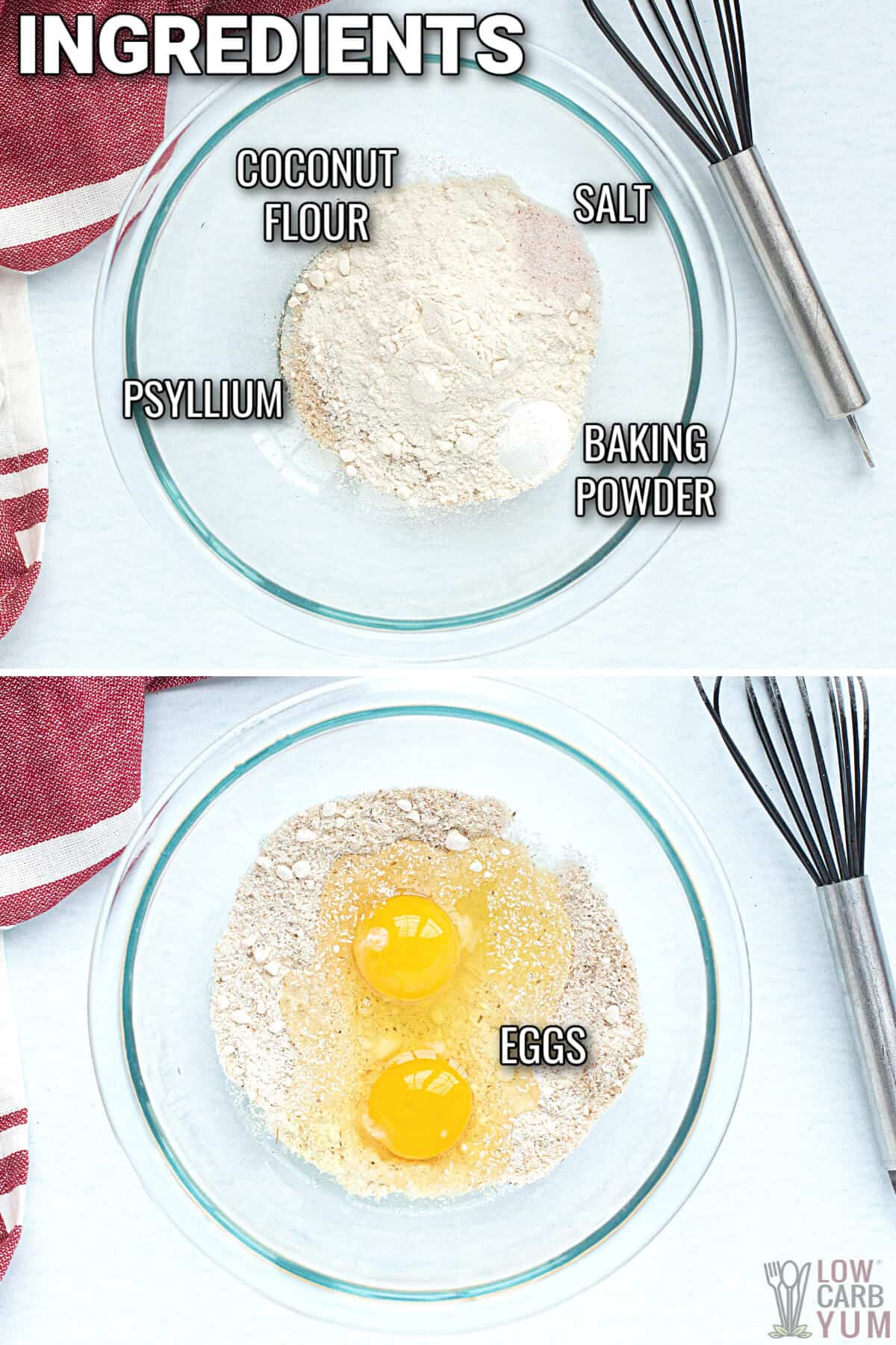 ingredients for coconut flour tortilla recipe