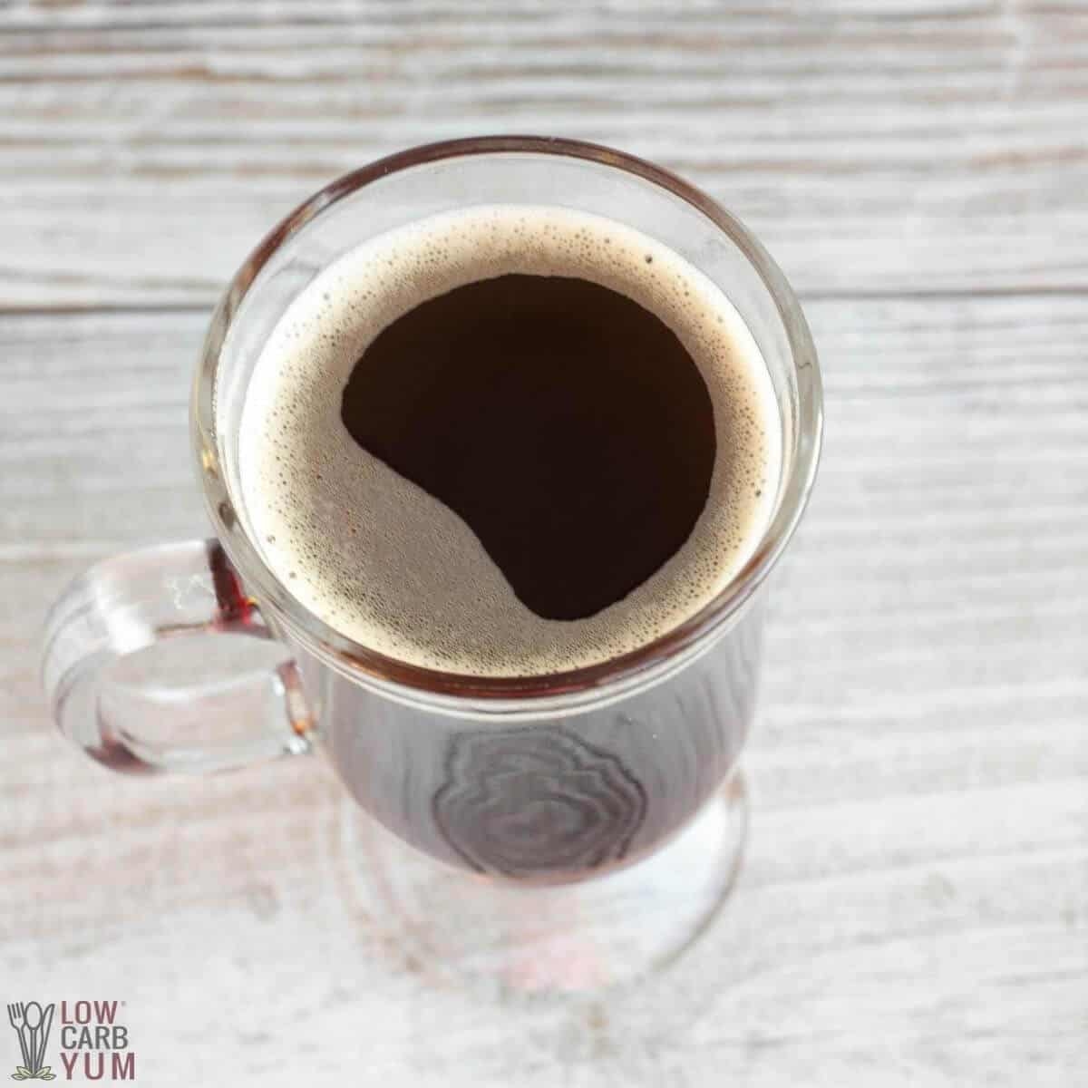 black coffee in glass mug