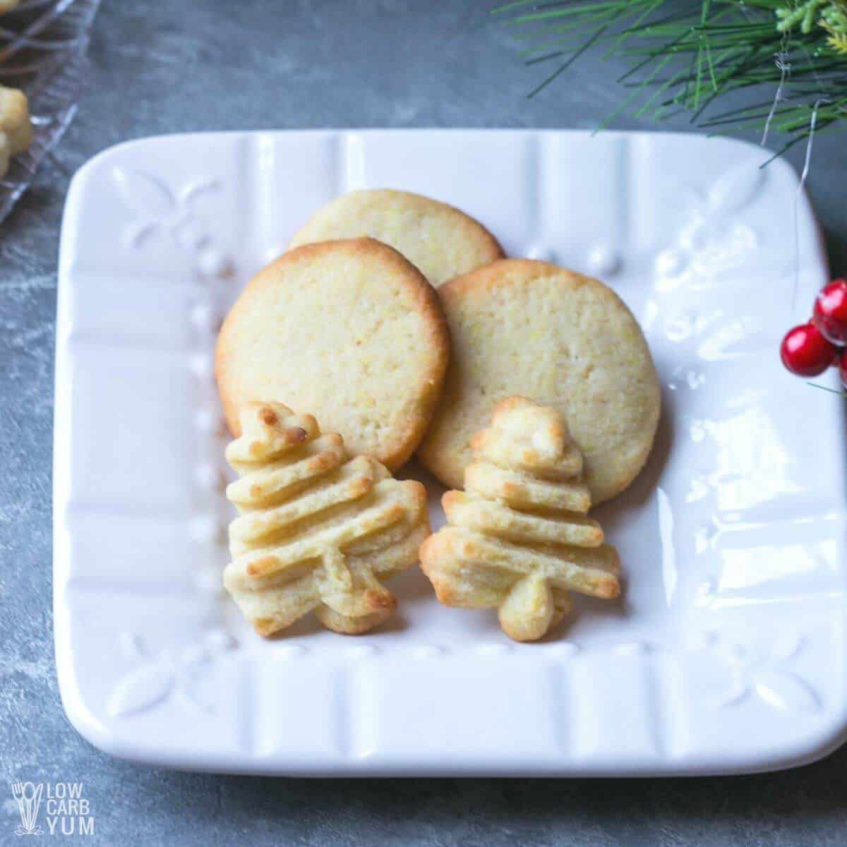 cream cheese cookies on small white plate