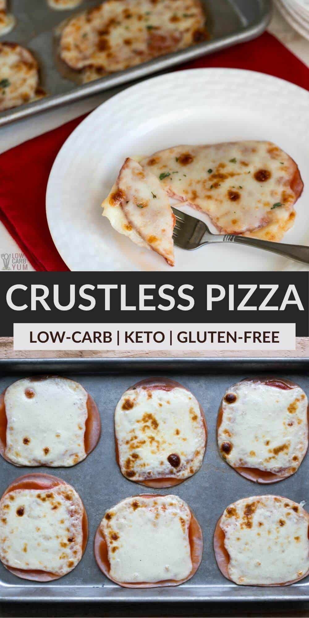 low carb keto crustless pizza pinterest image