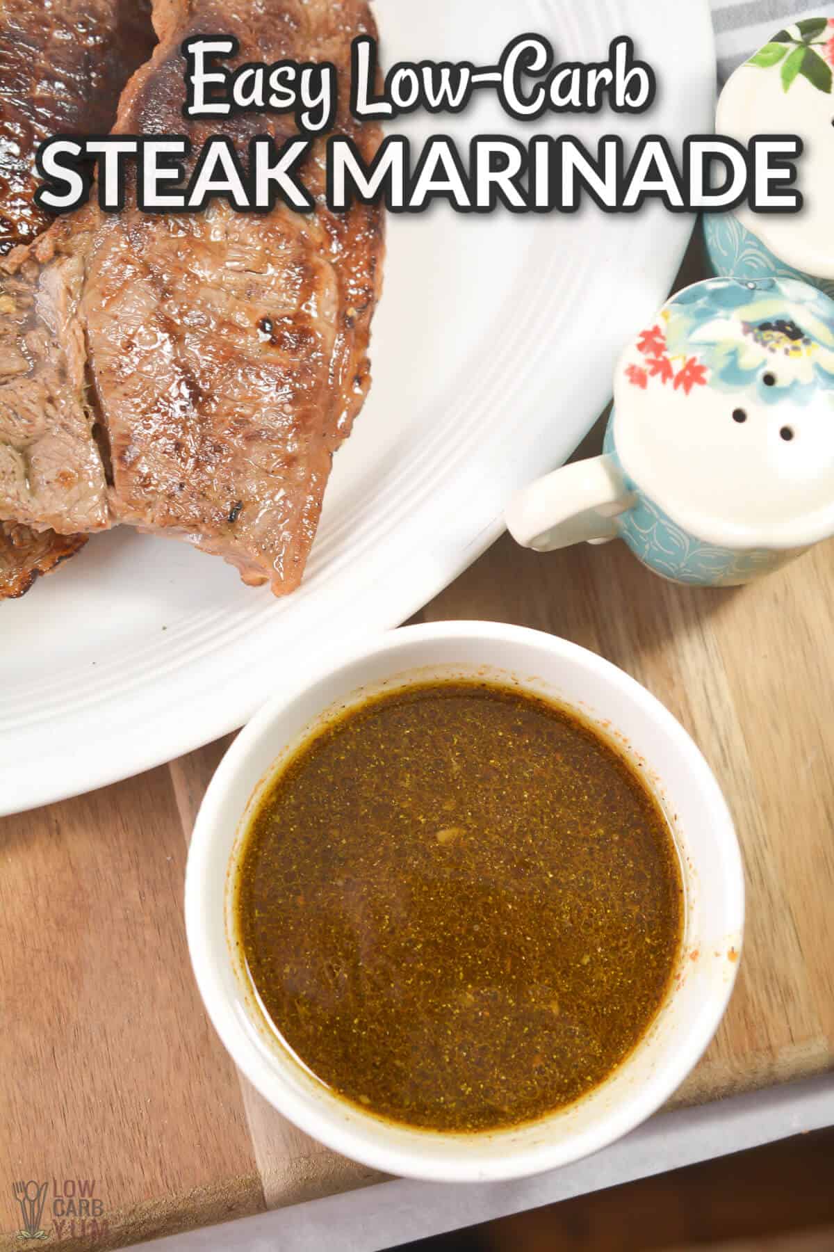 easy steak marinade with overlay text