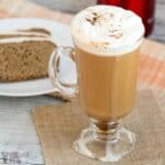 gingerbread coffee in glass mug