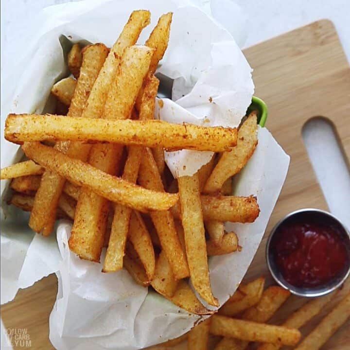 Crispy Keto Baked Jicama Fries (Air Fryer or Oven) Low Carb Yum