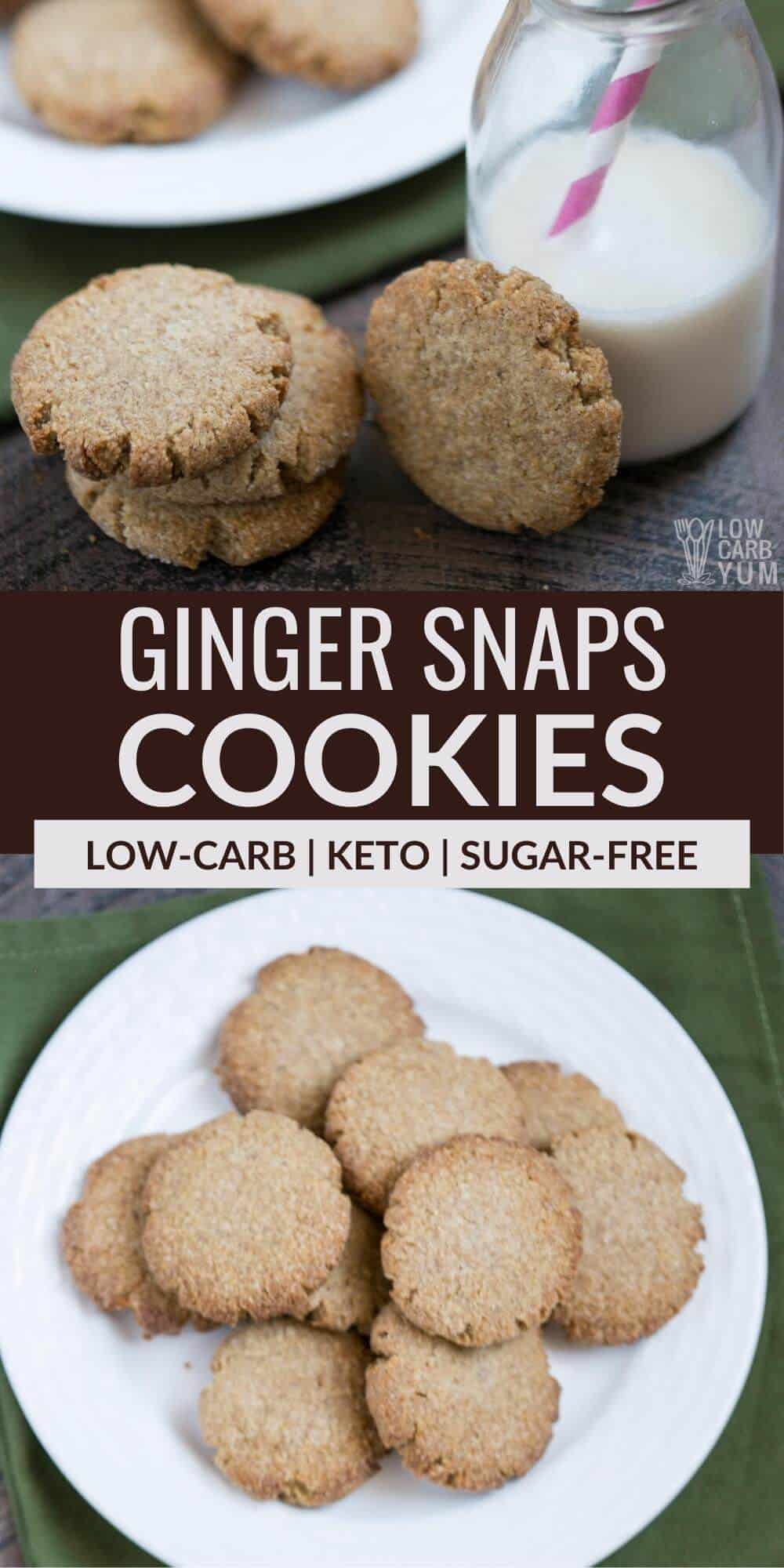 keto ginger snaps cookies pinterest image
