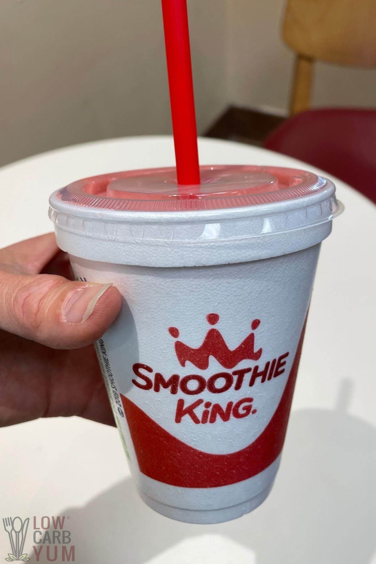 smoothie king gladiator strawberry in cup with straw