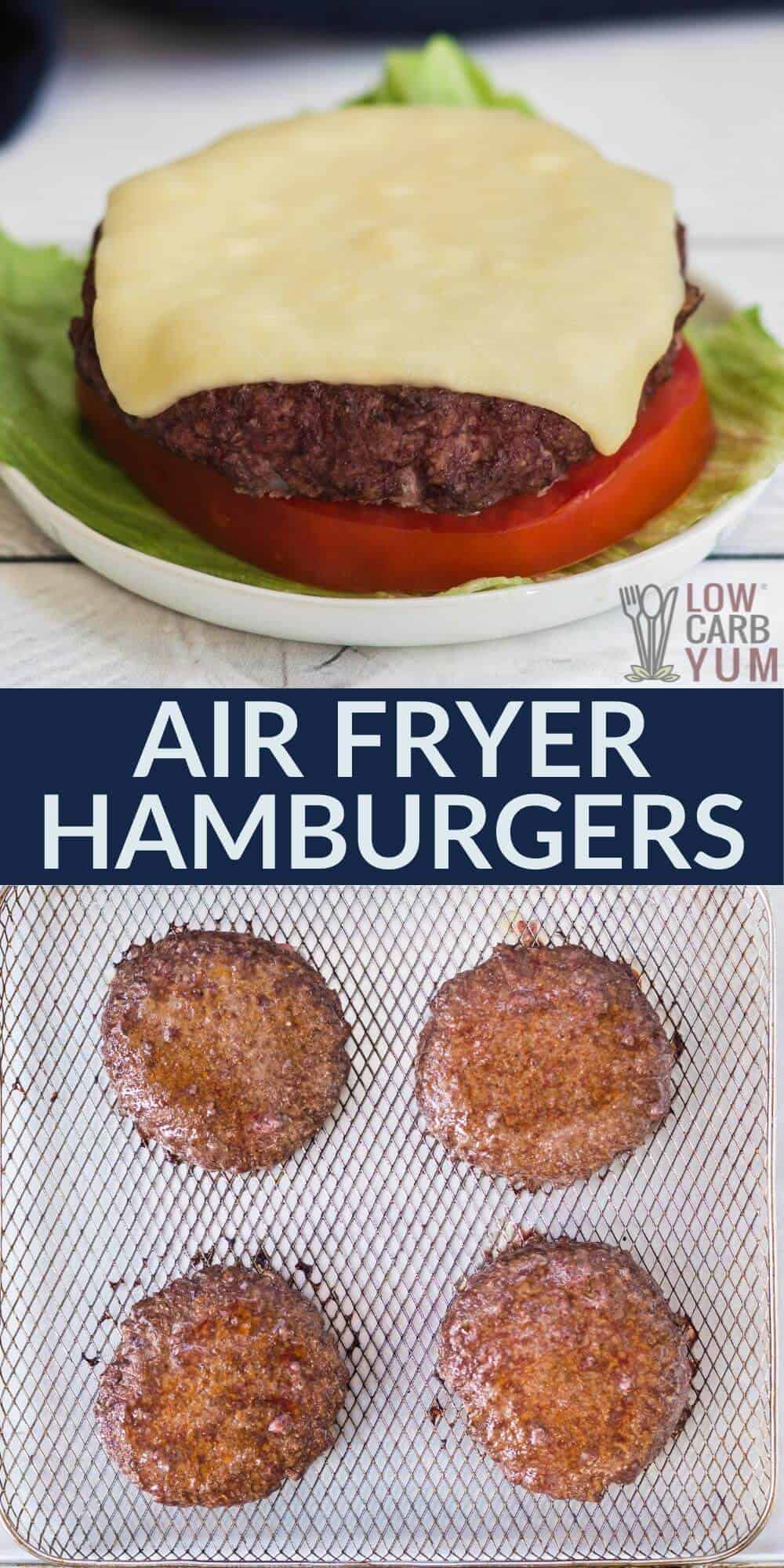 air fryer hamburgers pinterest image