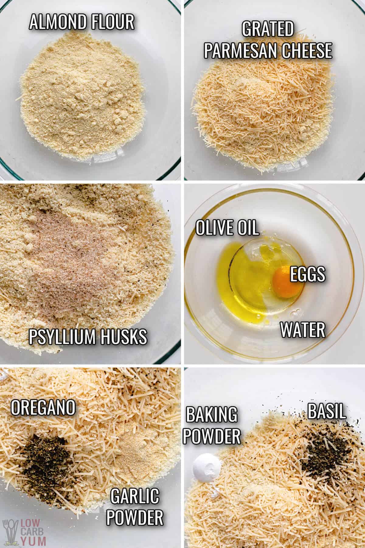 ingredients for the almond flour pizza crust recipe