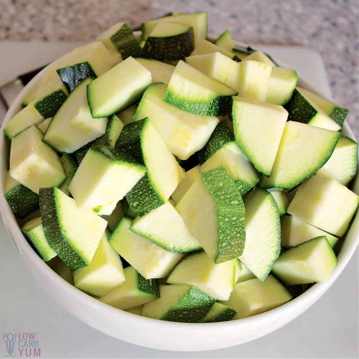 prepared zucchini in small bowl