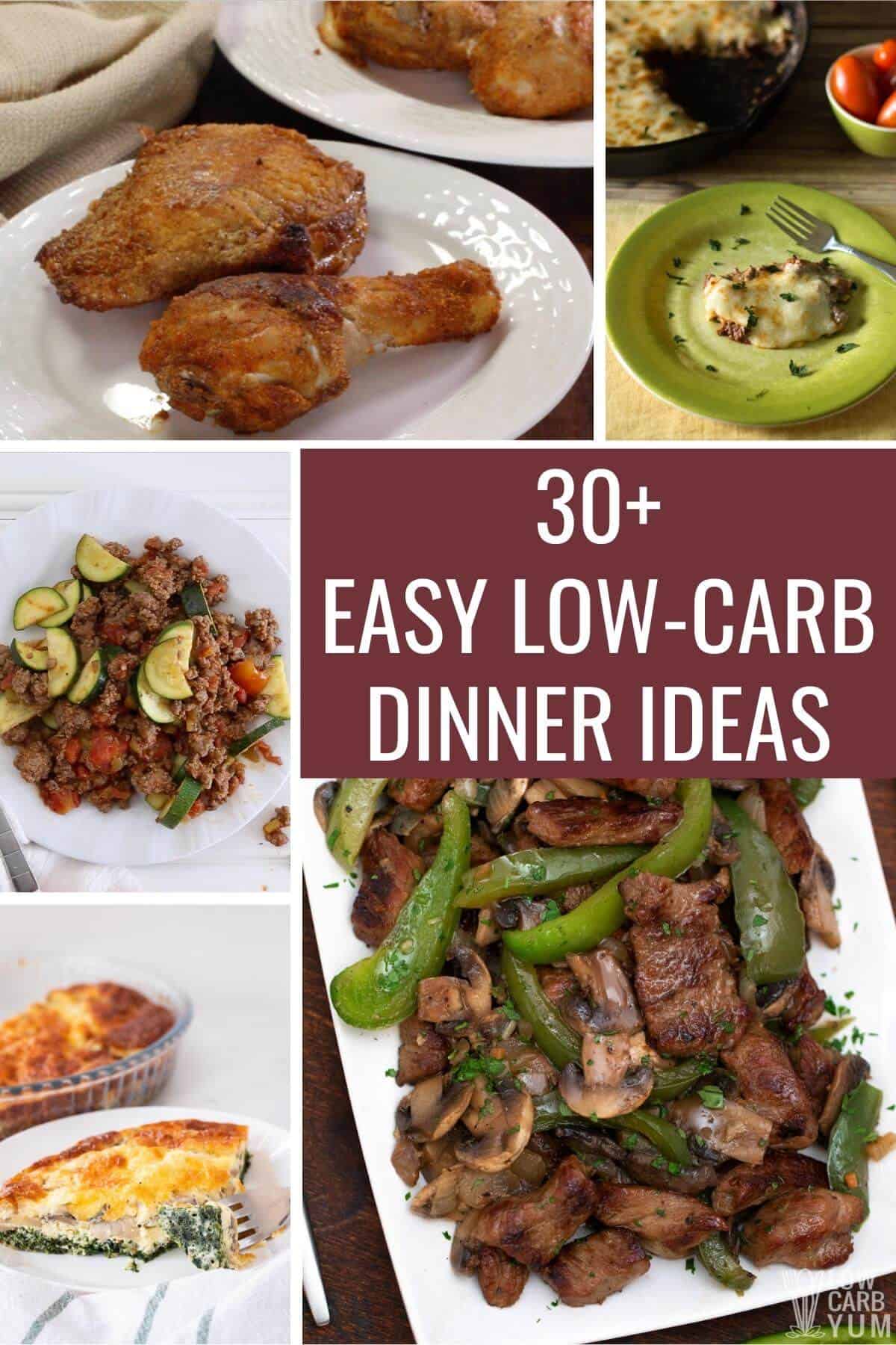 easy low carb dinners collage