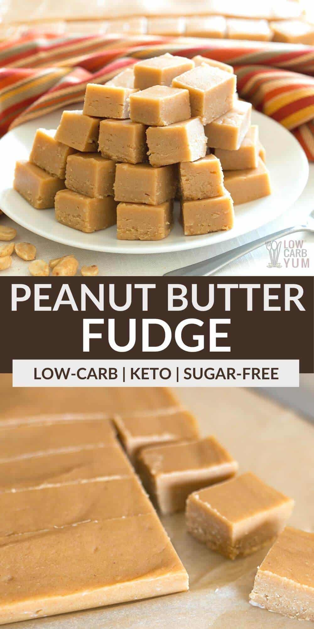 keto peanut butter fudge pinterest image
