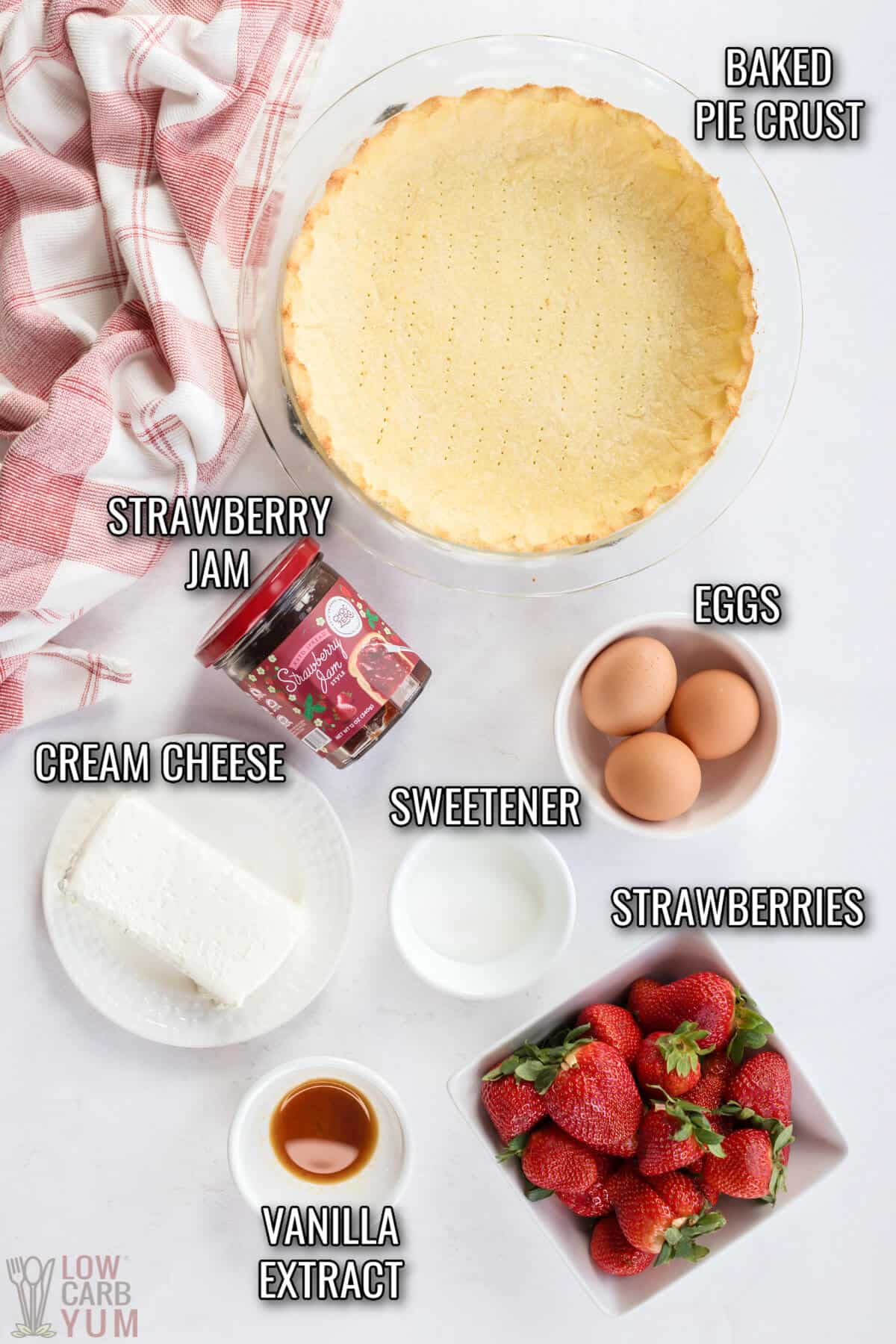 ingredients used in the strawberry cheese pie recipe