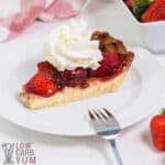 strawberry cream cheese pie slice on plate