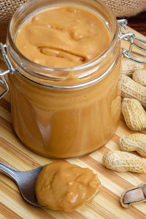 chunky peanut butter in jar