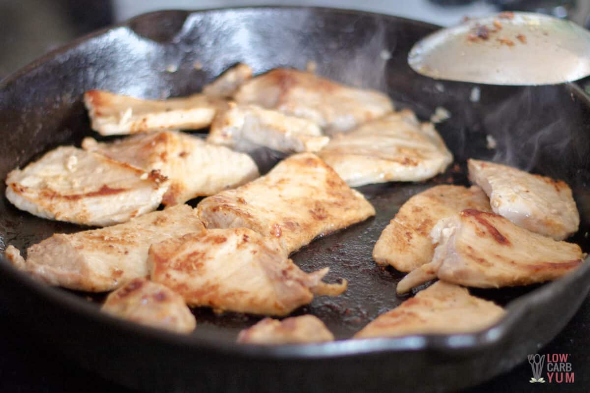 cooking pork in cast iron skillet