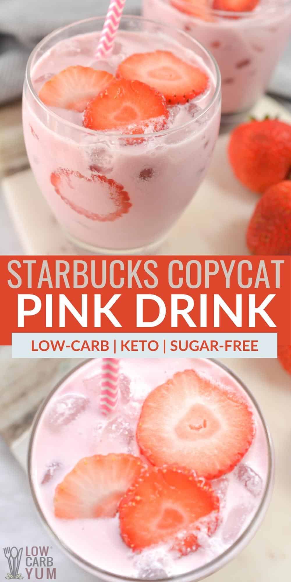 starbucks copycat keto pink drink pinterest image.