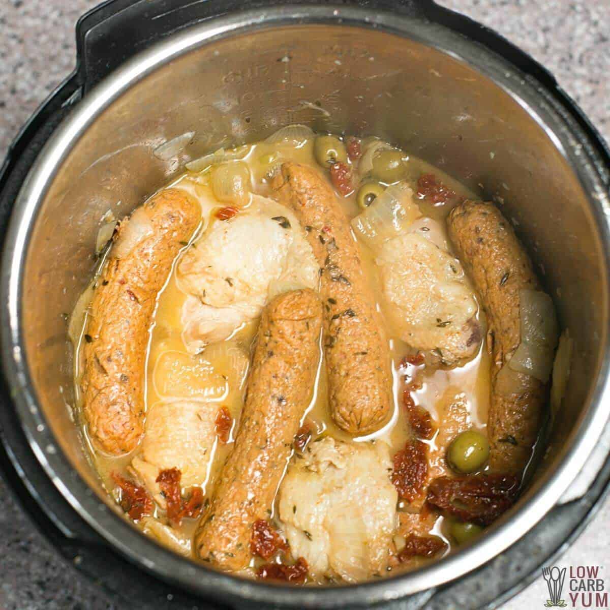 pressure cooked chicken chorizo in instant pot