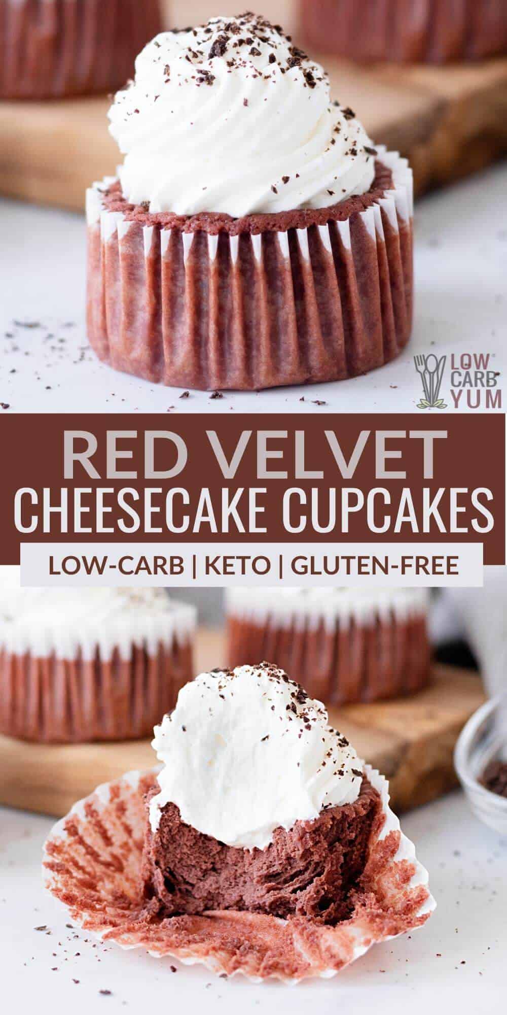 red velvet cheesecake cupcakes pinterest image