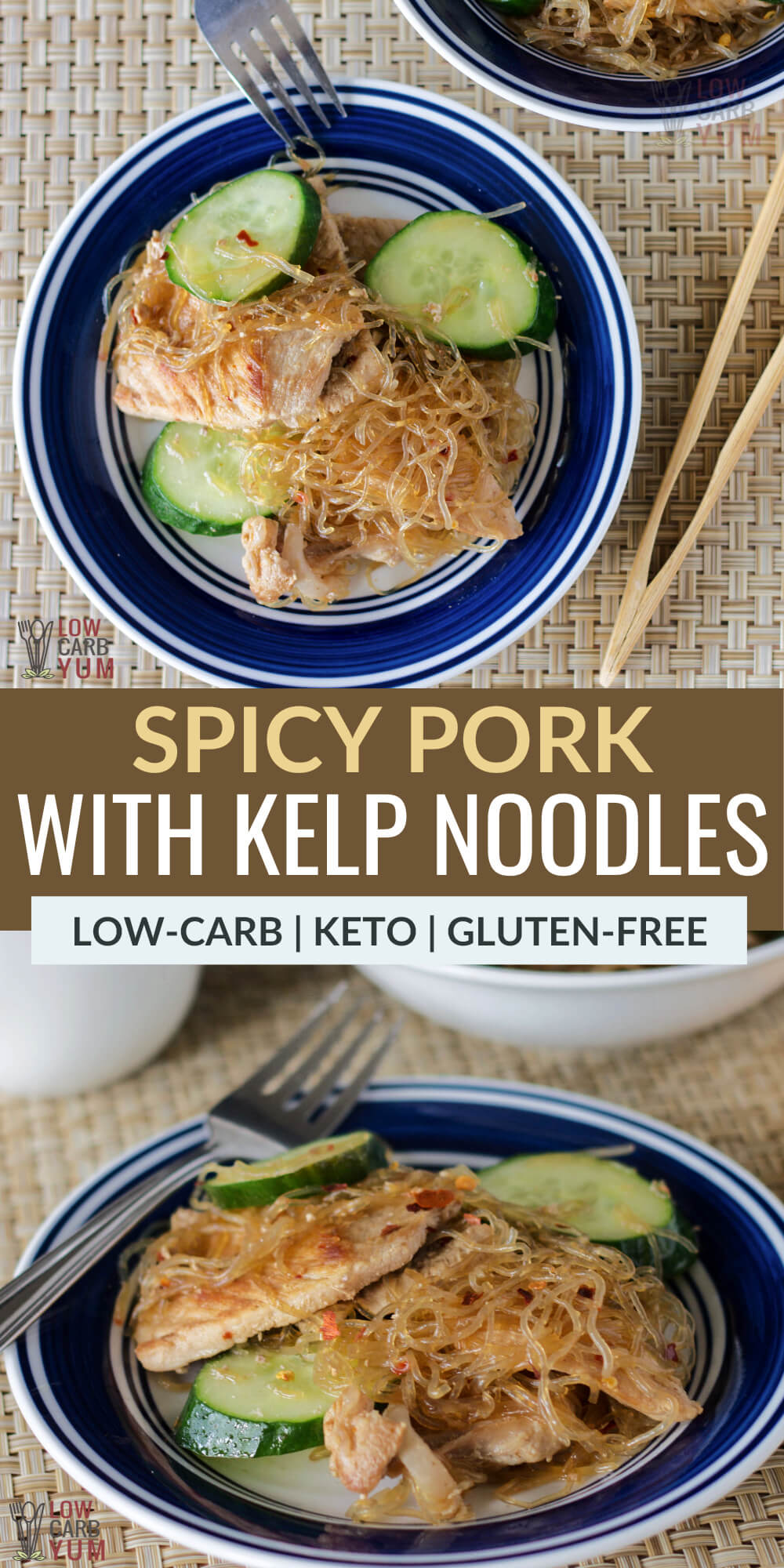 spicy pork kelp noodle recipe pinterest image