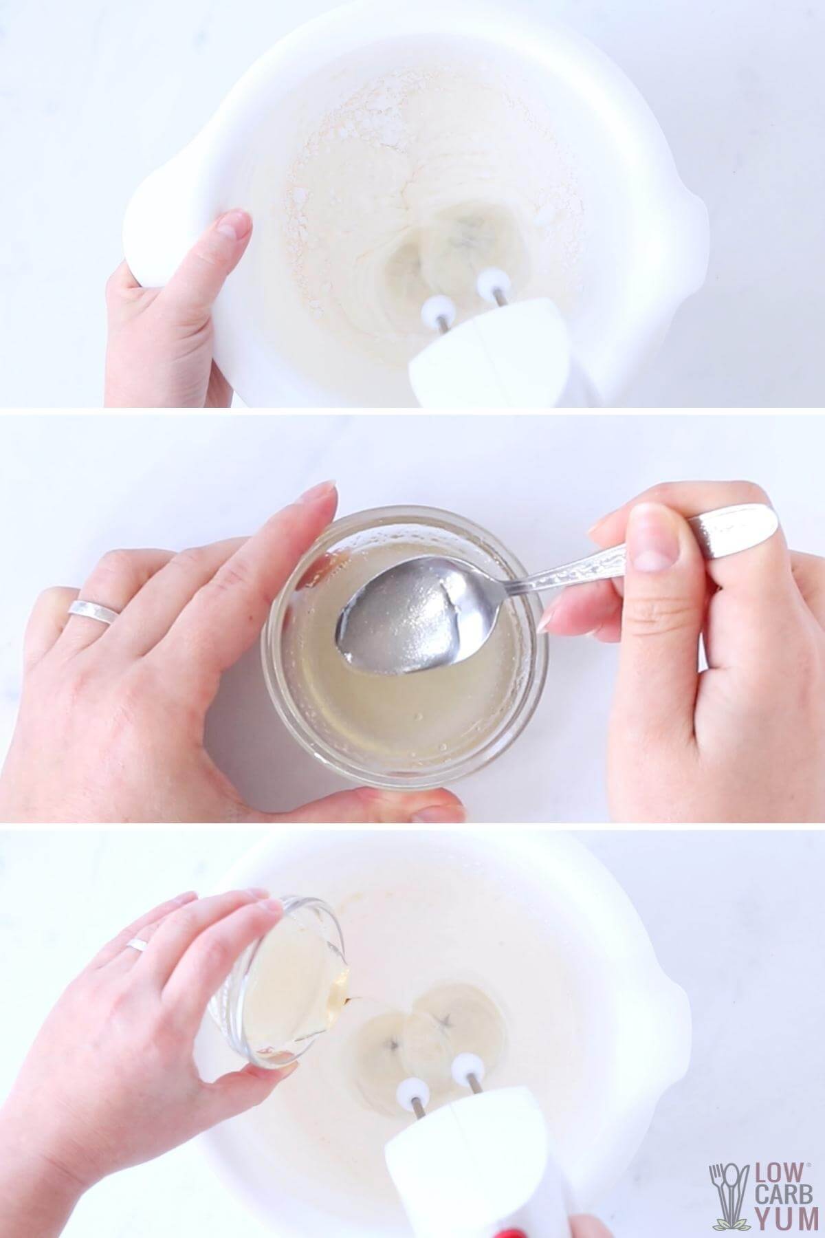 making the whipped cream frosting