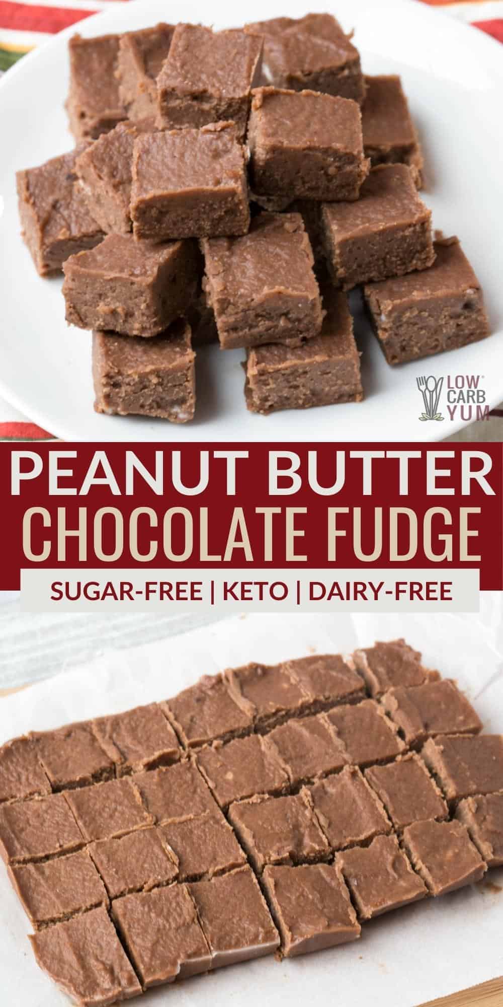 chocolate peanut butter fudge pinterest image
