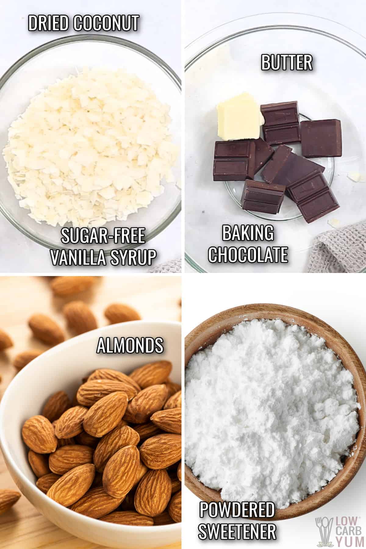 coconut chocolate candy ingredients.
